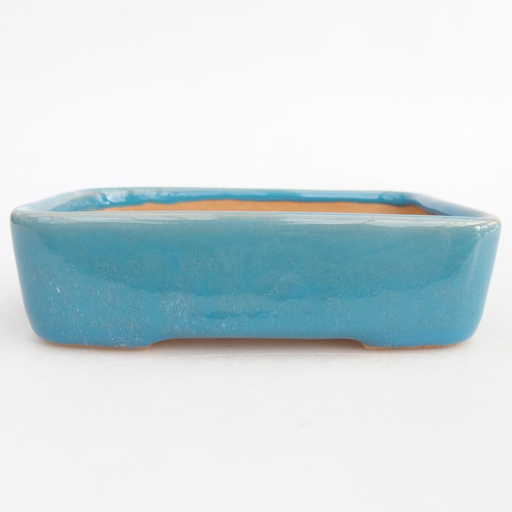 Bol à bonsaï en céramique 12,5 x 9,5 x 3,5 cm, couleur bleu