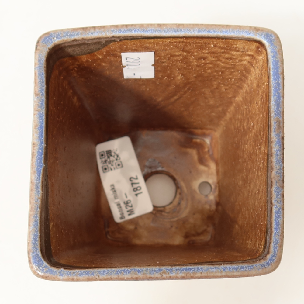 Bol à bonsaï en céramique 8,5 x 8,5 x 10,5 cm, couleur bleu