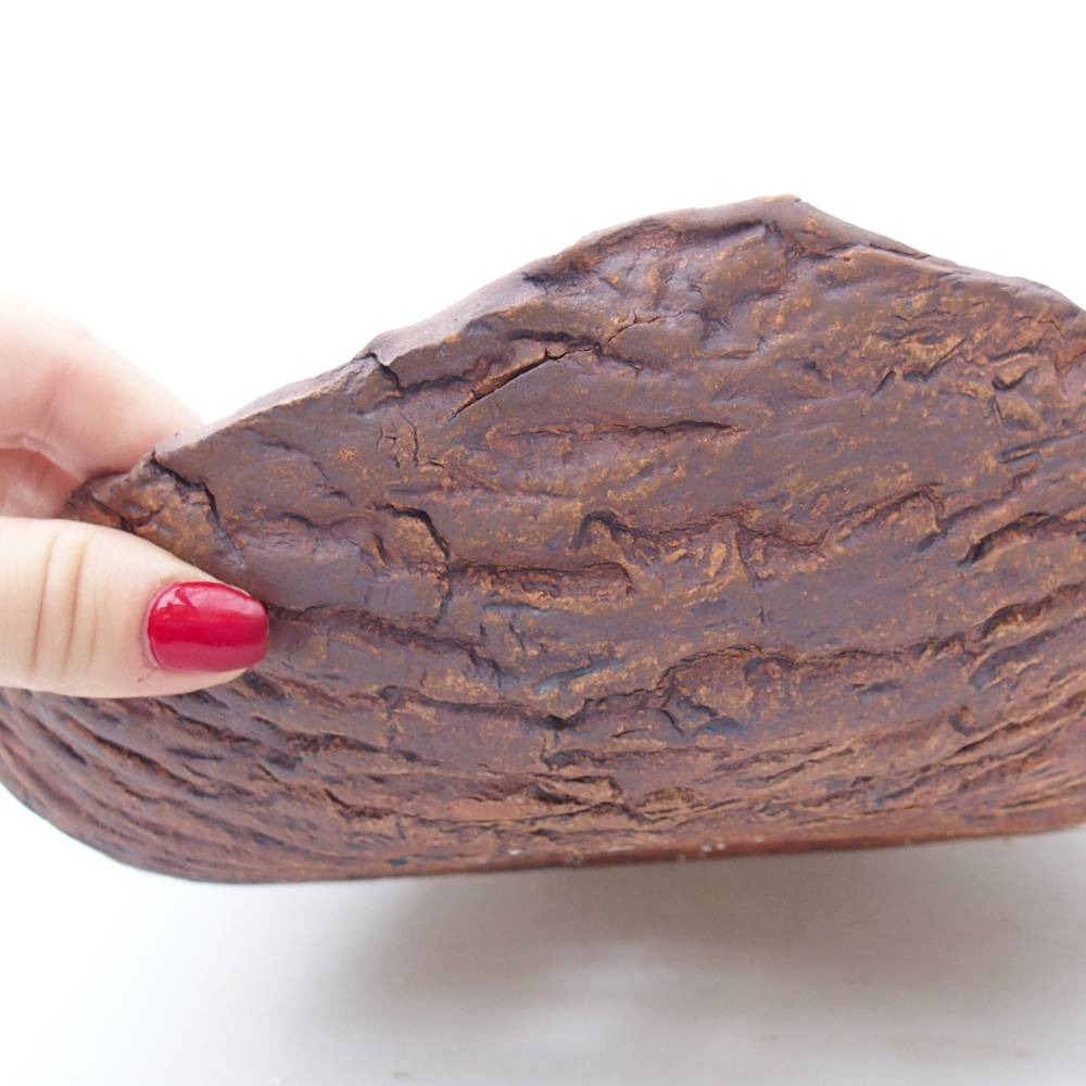 Coquille en céramique 28 x 22,5 x 7 cm , couleur marron