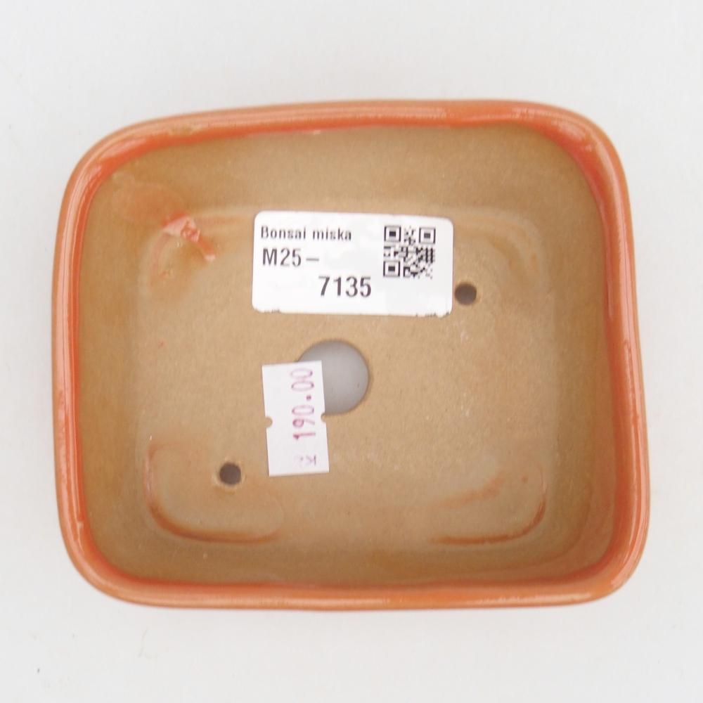 Bol à bonsaï en céramique 10,5 x 8,5 x 4 cm, orange