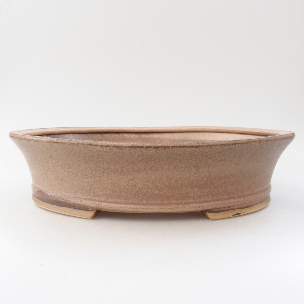 Bol à bonsaï en céramique 27 x 24 x 6 cm, couleur beige