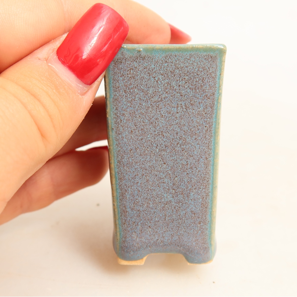 Pot à bonsaï en céramique 3 x 3 x 5,5 cm, couleur grise