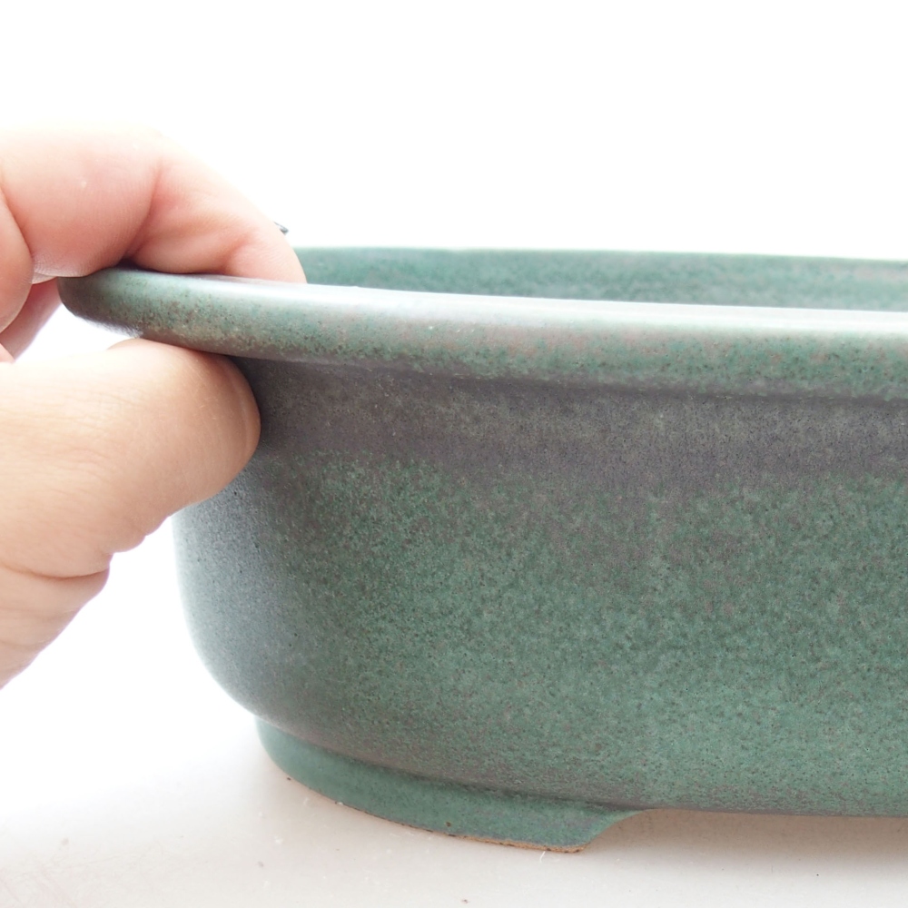 Bol à bonsaï en céramique 26 x 22 x 8 cm, vert