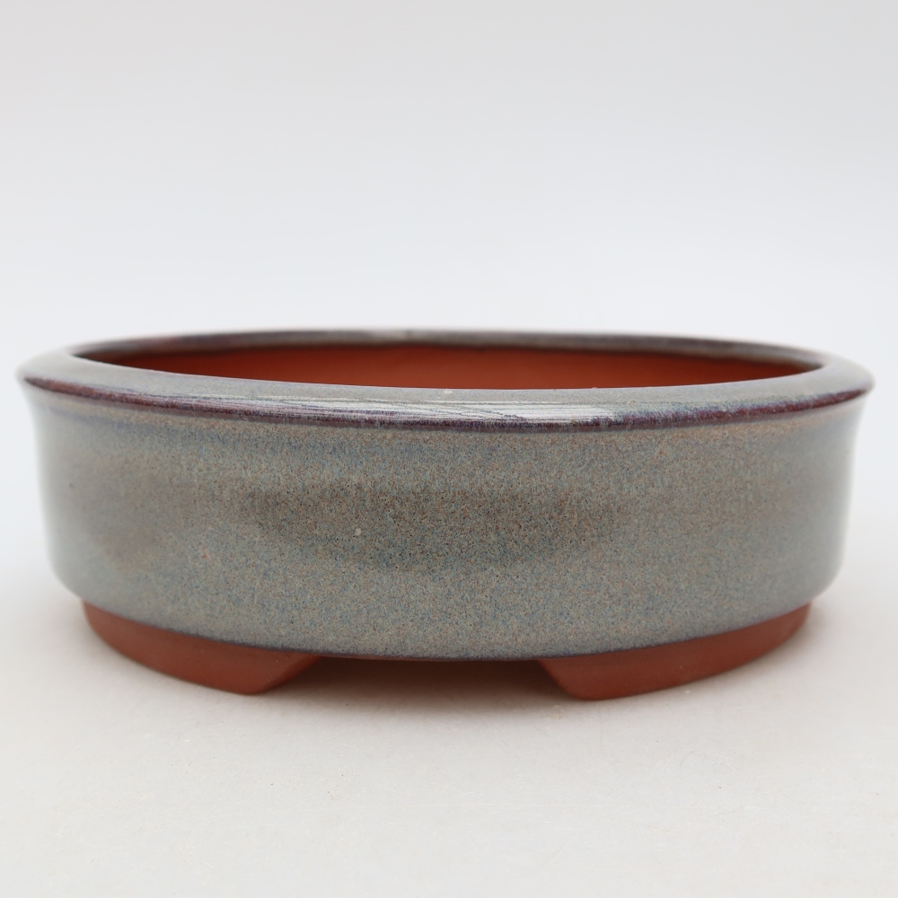 Pot à bonsaï en céramique 16 x 16 x 5 cm, couleur grise