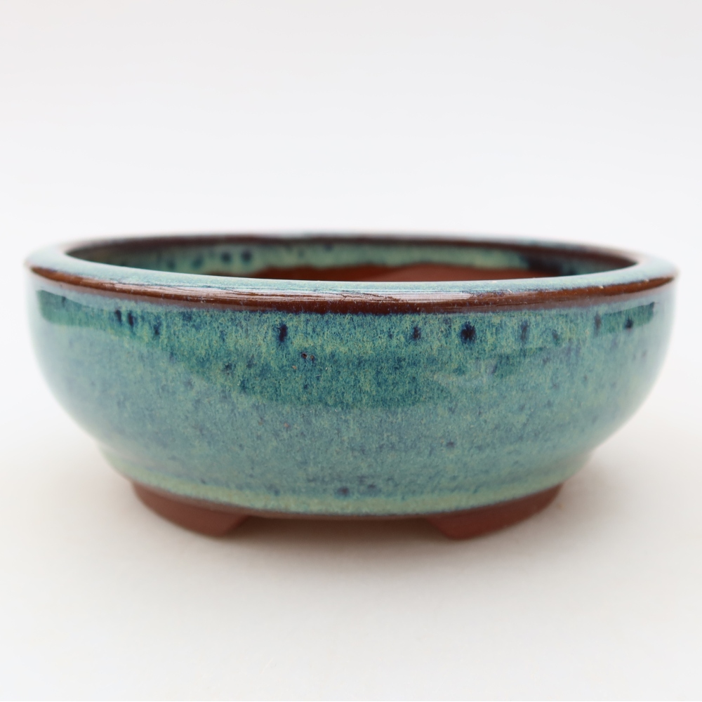 Bol à bonsaï en céramique 15 x 15 x 5,5 cm, couleur bleu