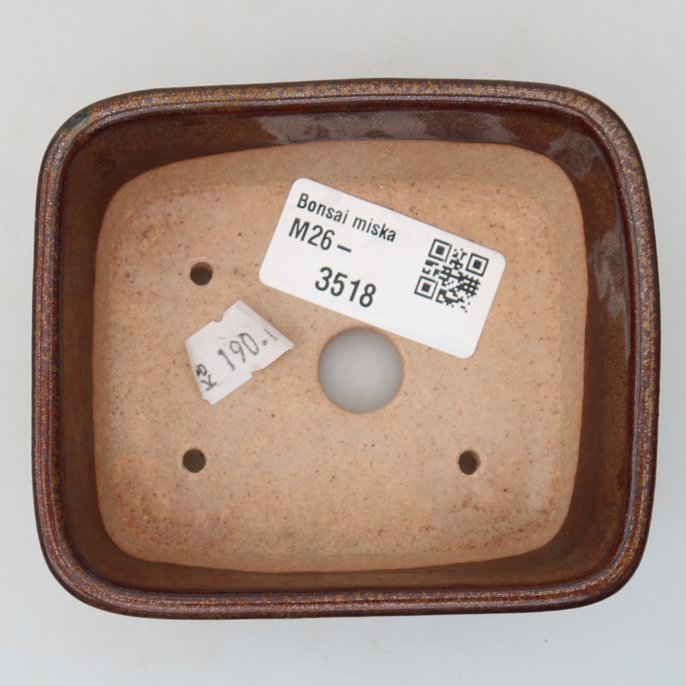 Bol à bonsaï en céramique 10 x 8 x 3,5 cm, brun