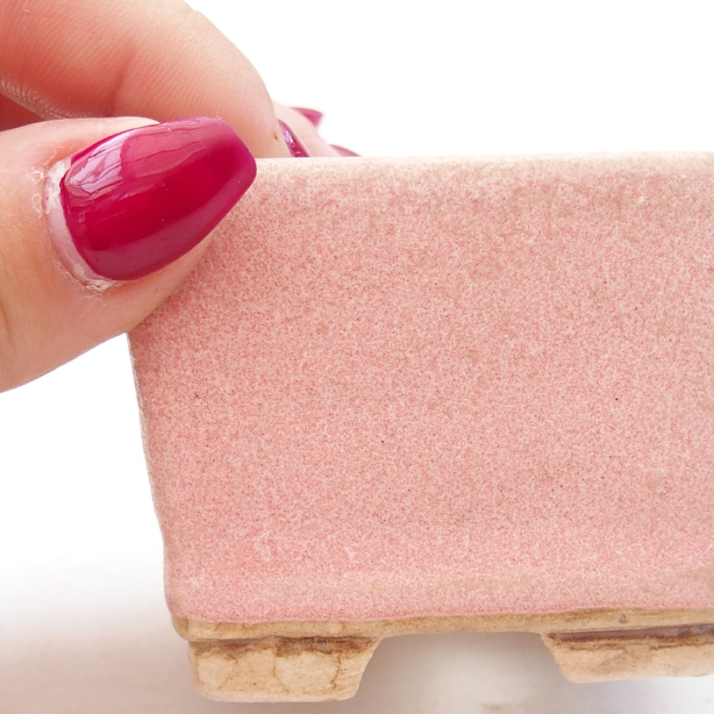 Bol à bonsaï en céramique 6 x 6 x 4,5 cm, rose