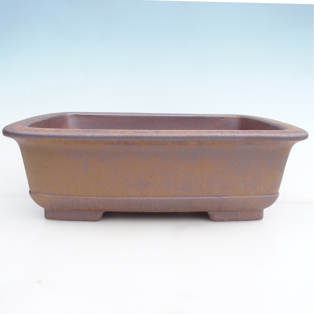 Bol à bonsaï en céramique 37 x 28 x 12 cm, couleur métal