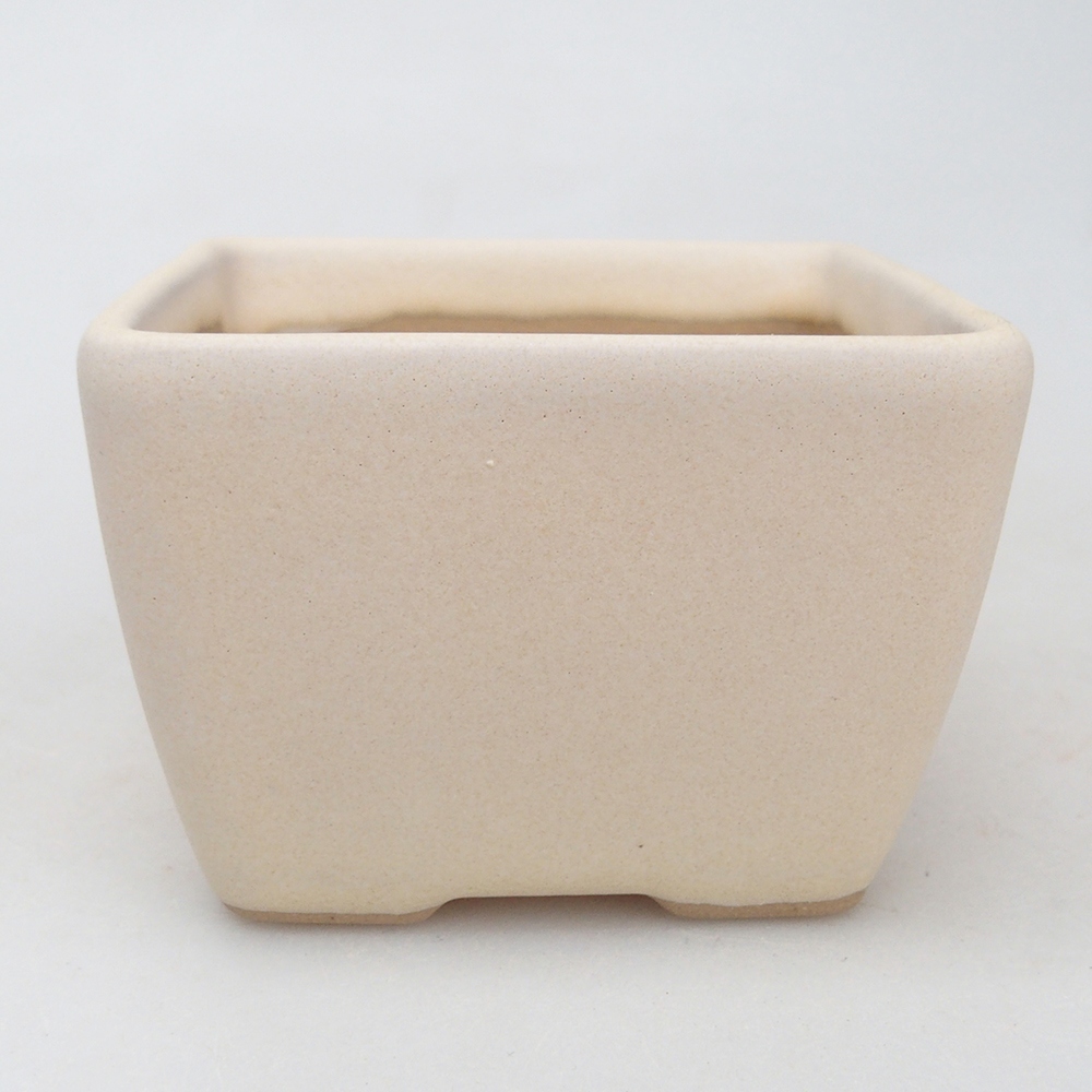 Bol à bonsaï en céramique 8,5 x 8,5 x 6 cm, couleur beige