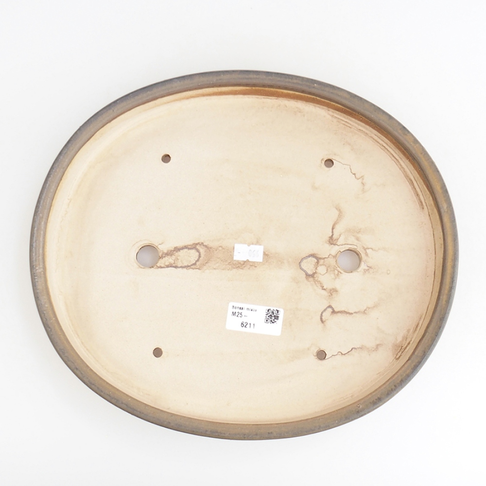 Bol à bonsaï en céramique 30 x 26 x 4 cm, brun