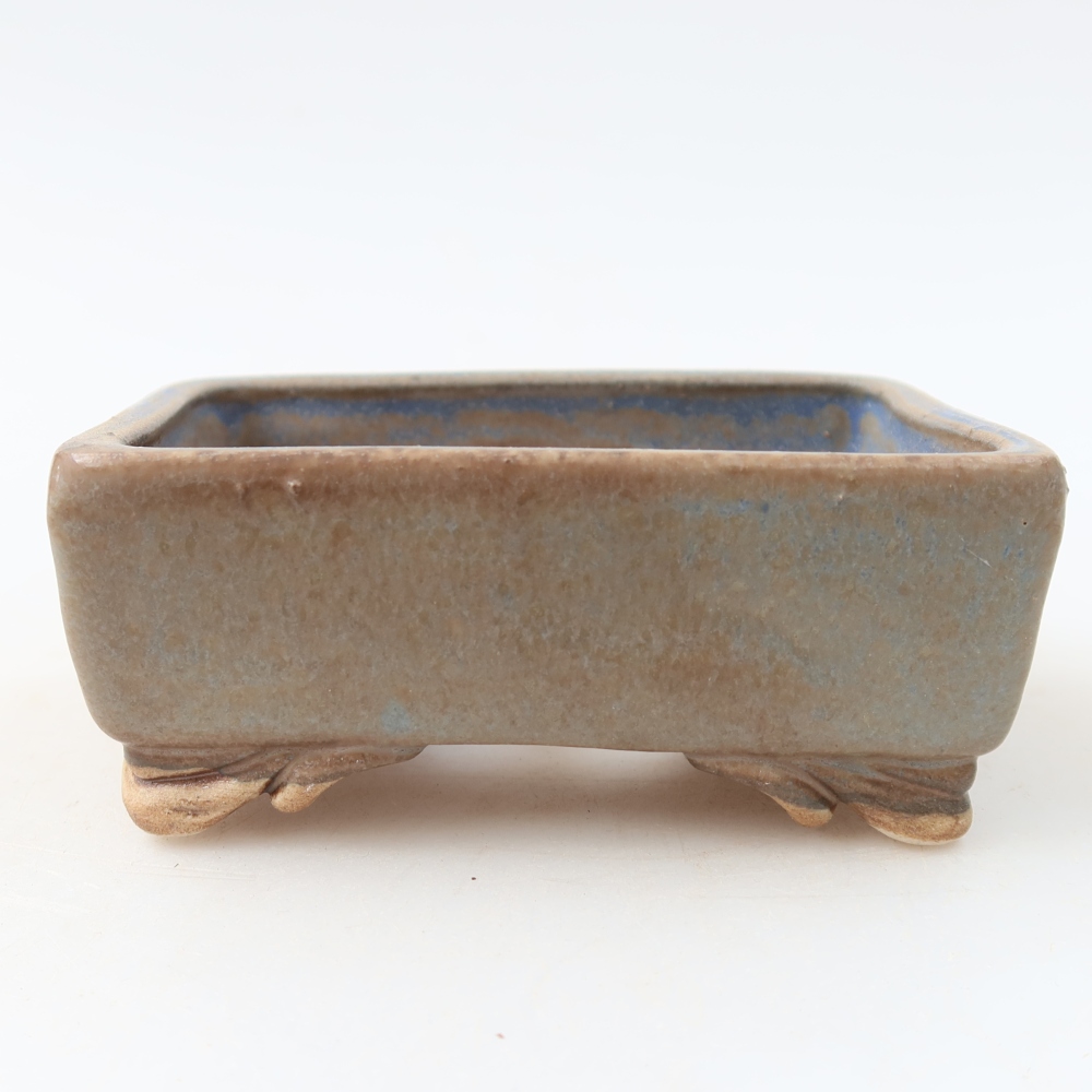 Pot à bonsaï en céramique 10 x 8 x 4 cm, couleur bleue