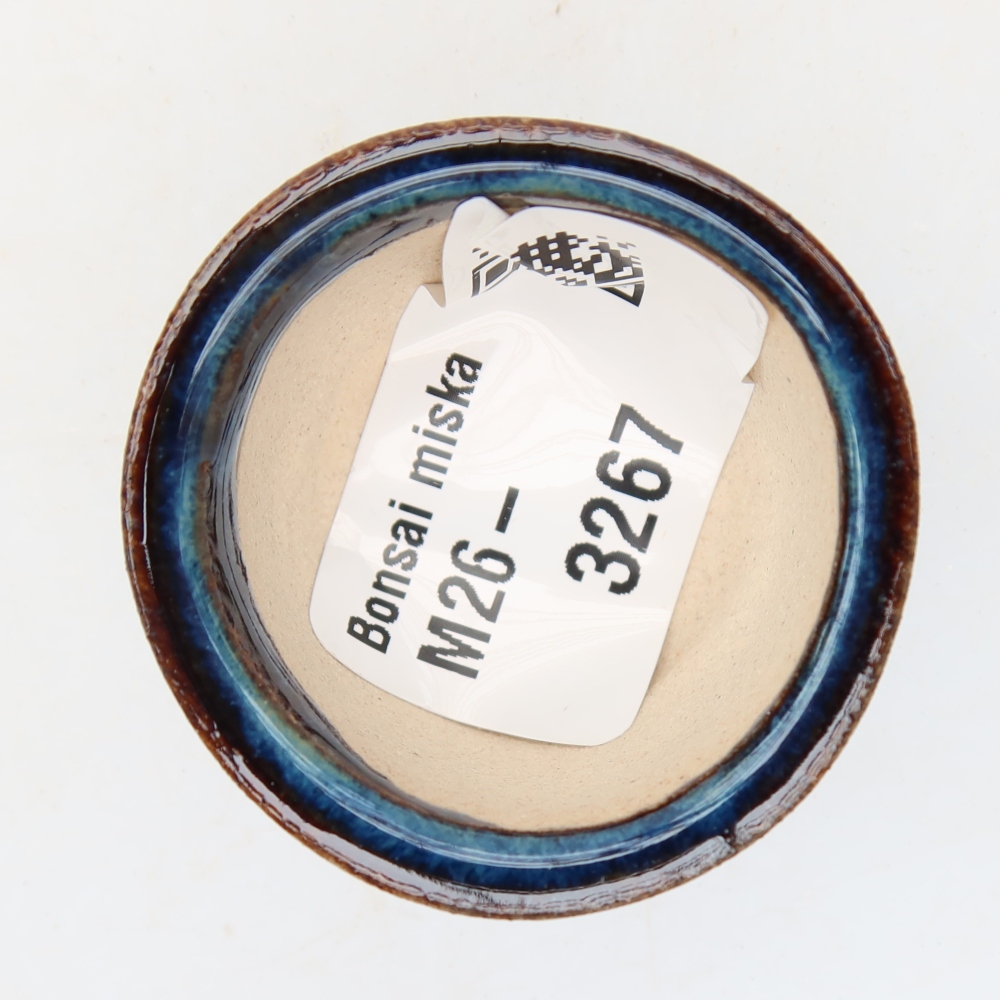 Pot à bonsaï en céramique 3,5 x 3,5 x 2,5 cm, couleur bleue