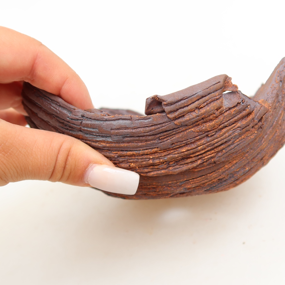 Coquille en céramique  15 x 13 x 6,5 cm, couleur marron