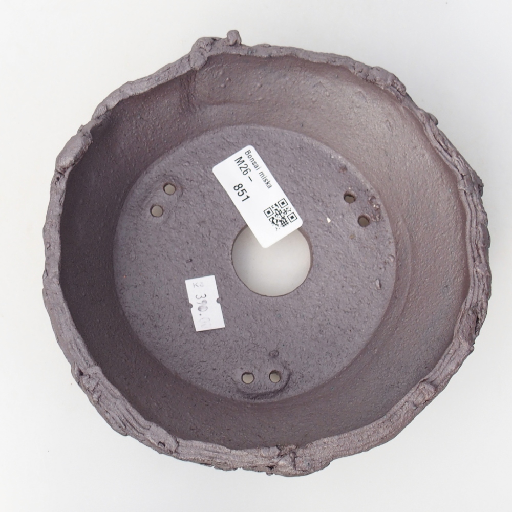 Bol à bonsaï en céramique 16,5 x 16 x 5,5 cm, couleur métal