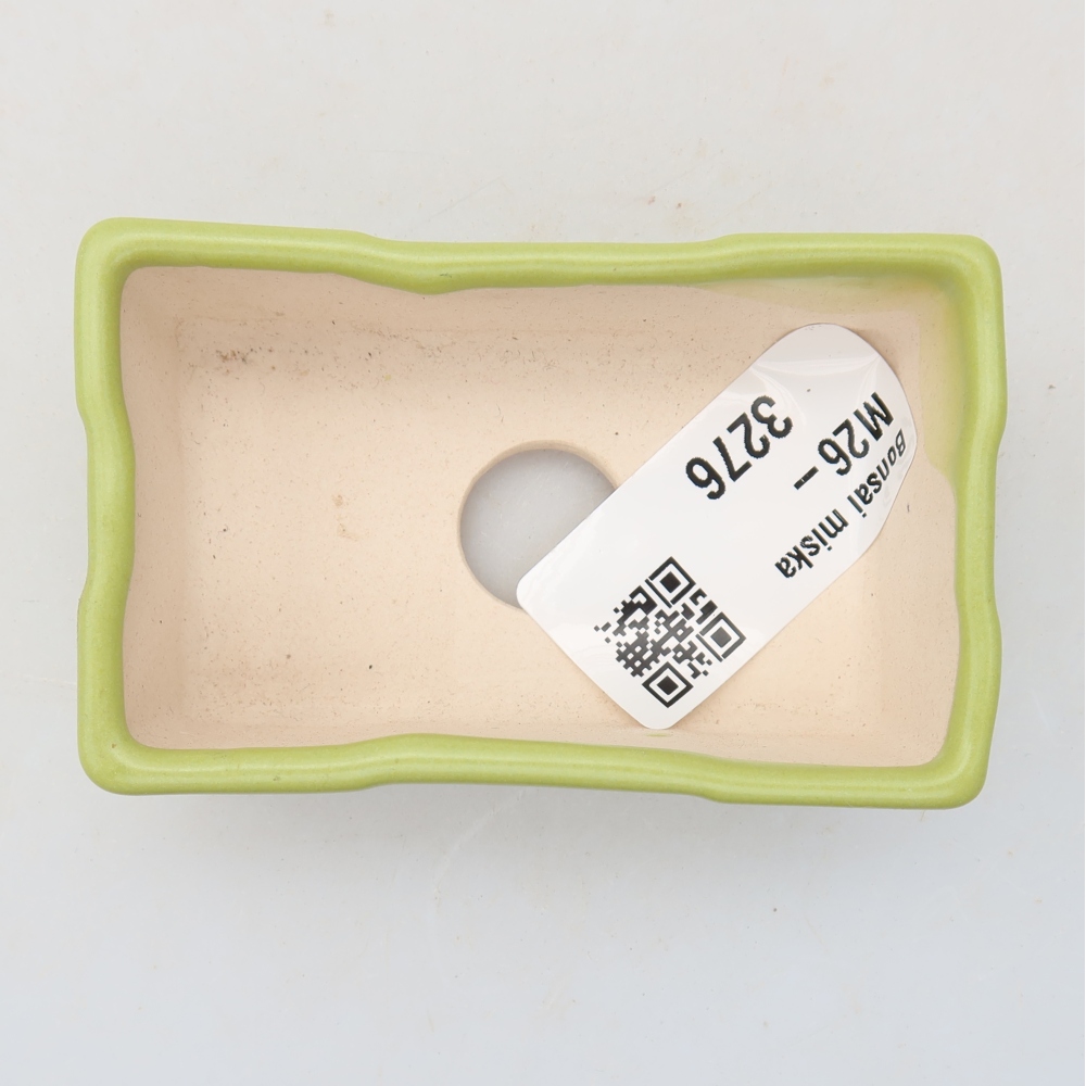 Pot à bonsaï en céramique 7,5 x 4 x 2,5 cm, couleur verte