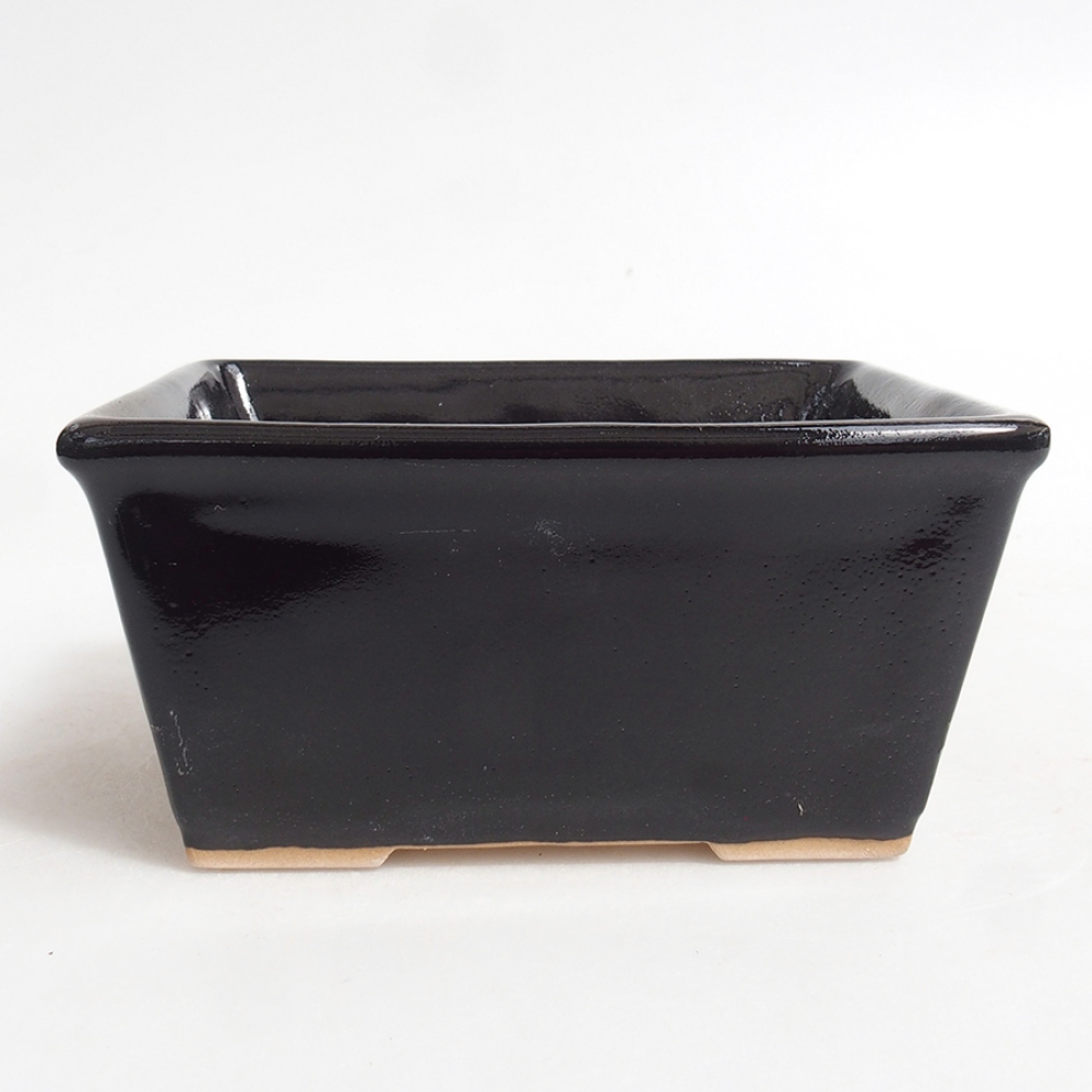 Pot à bonsaï en céramique 11,5 x 10,5 x 6 cm, couleur noire