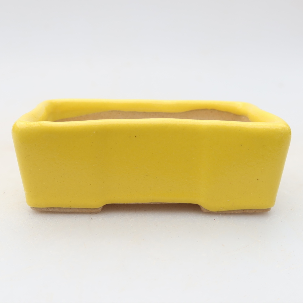 Pot à bonsaï en céramique 7,5 x 4 x 2,5 cm, couleur jaune