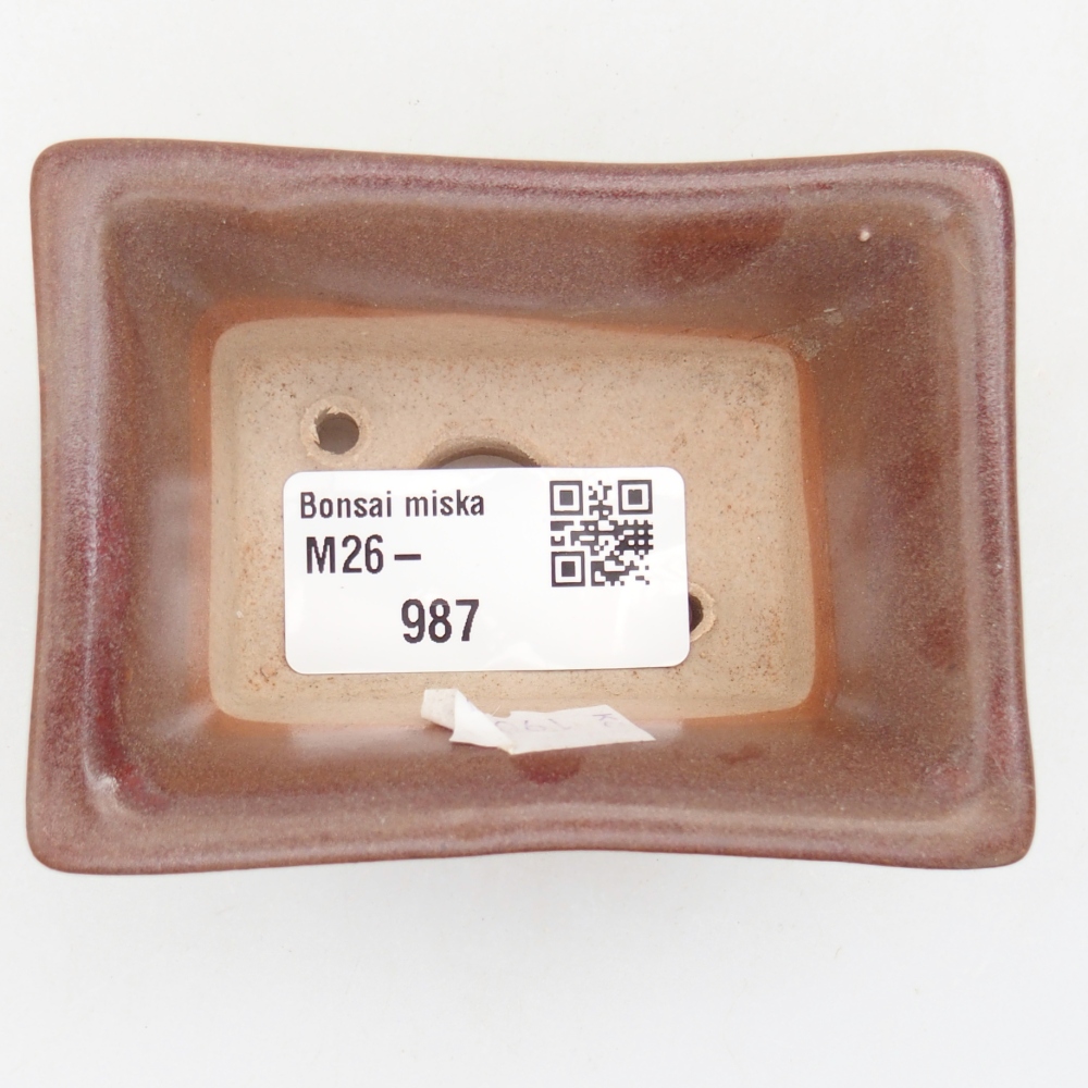 Bol à bonsaï en céramique 8 x 6 x 4 cm, bordeaux