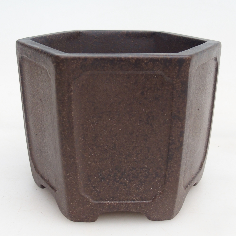 Bol à bonsaï en céramique 11 x 10 x 8,5 cm, couleur ocre brunâtre