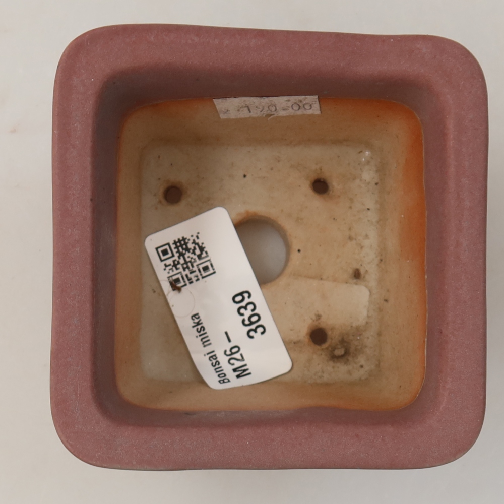 Pot à bonsaï en céramique 8,5 x 8,5 x 5,5 cm, couleur violette