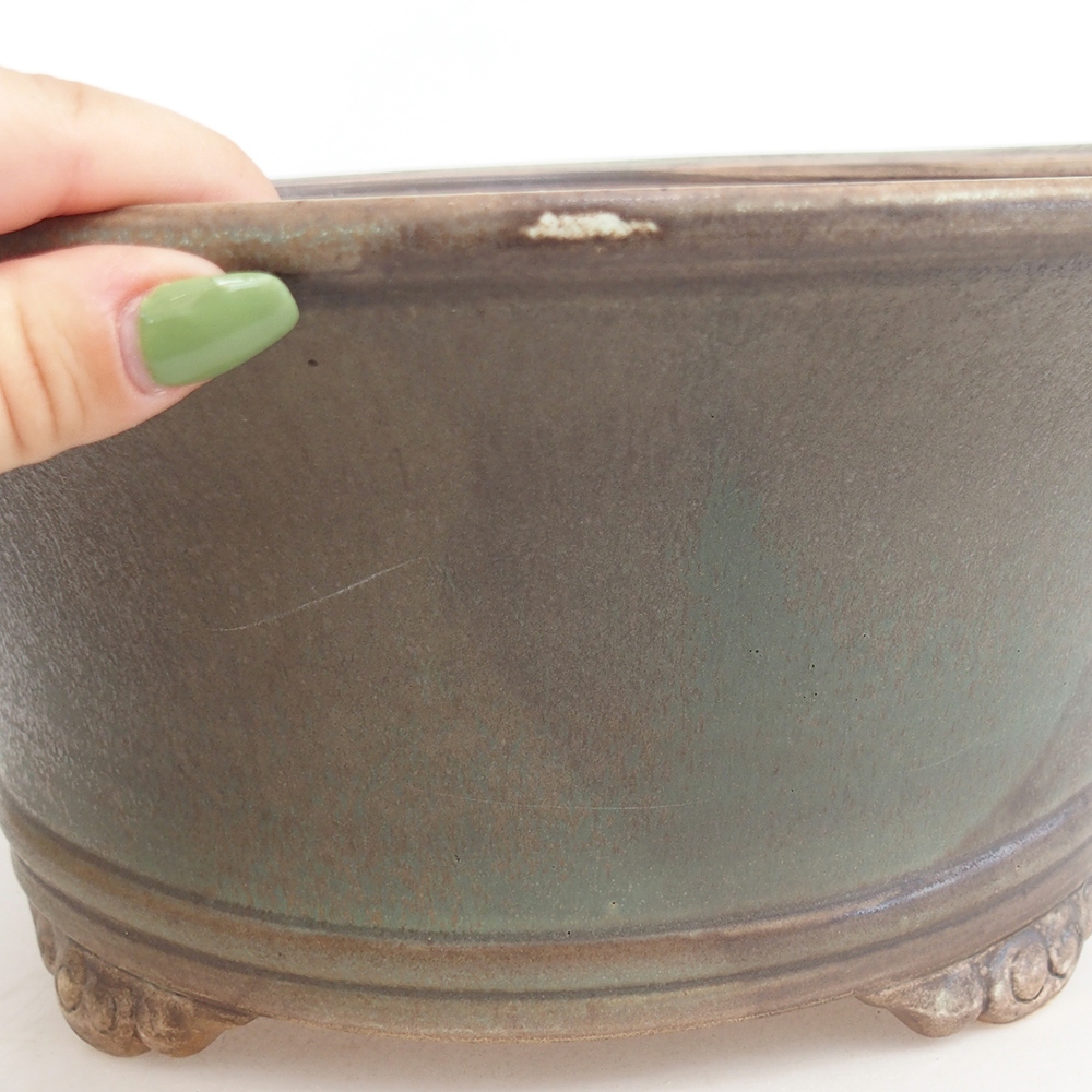 Bol à bonsaï en céramique 32 x 32 x 14 cm, vert