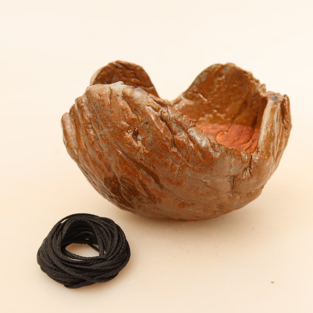 Coquille en céramique pour kokedama, 9 x 9 x 7 cm, couleur marron
