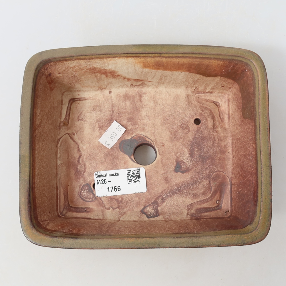 Bol à bonsaï en céramique 17,5 x 14,5 x 5,5 cm, brun
