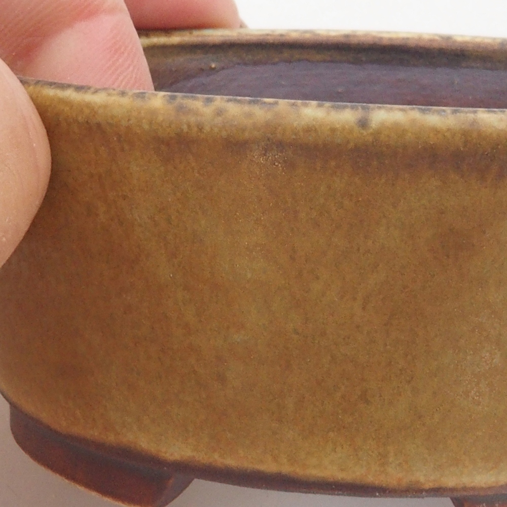 Bol à bonsaï en céramique 10 x 8,5 x 4 cm, brun