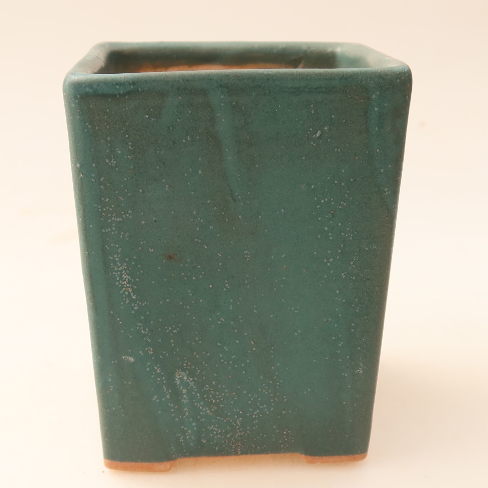 Pot à bonsaï en céramique 7,5 x 7,5 x 10 cm, couleur bleue