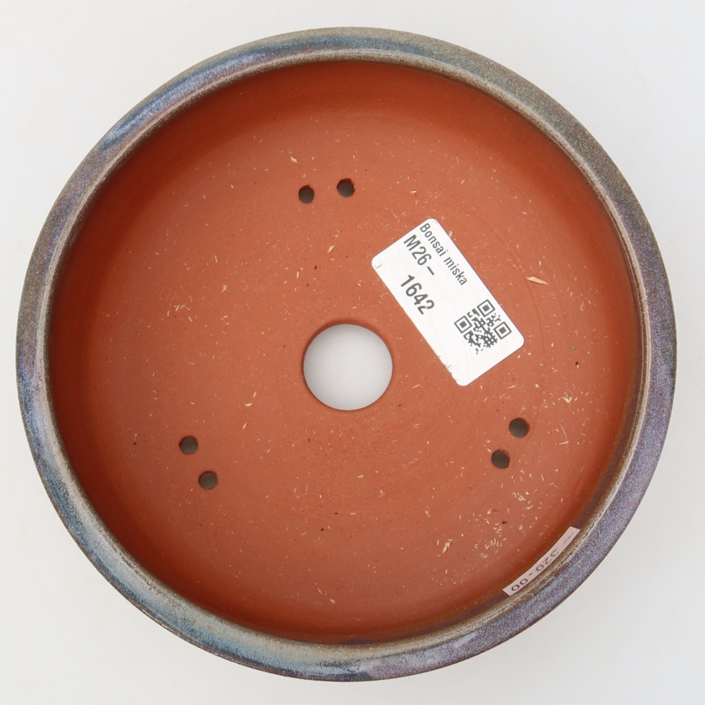 Pot à bonsaï en céramique 14,5 x 14,5 x 5 cm, couleur bleue