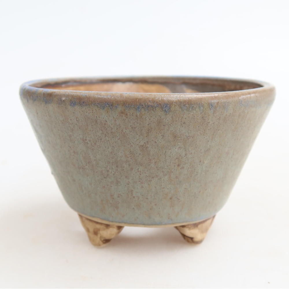Bol à bonsaï en céramique 8,5 x 8,5 x 5 cm, couleur bleu