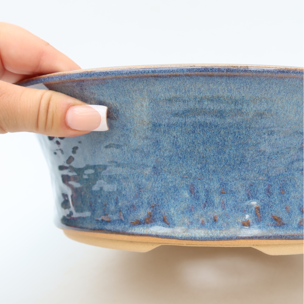 Bol à bonsaï en céramique 26 x 26 x 8,5 cm, couleur bleu