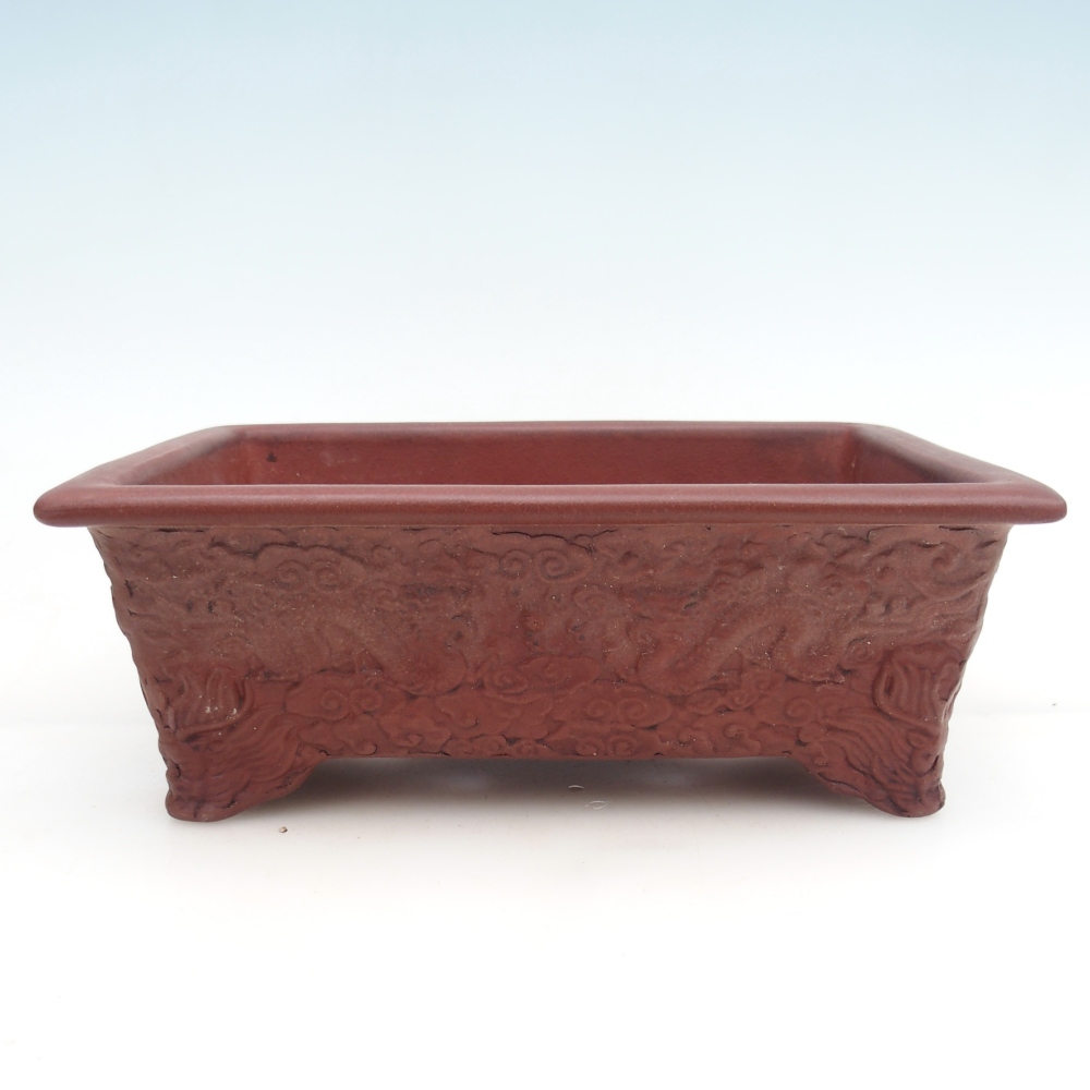 Bol à bonsaï en céramique 25,5 x 18,5 x 9 cm, brun