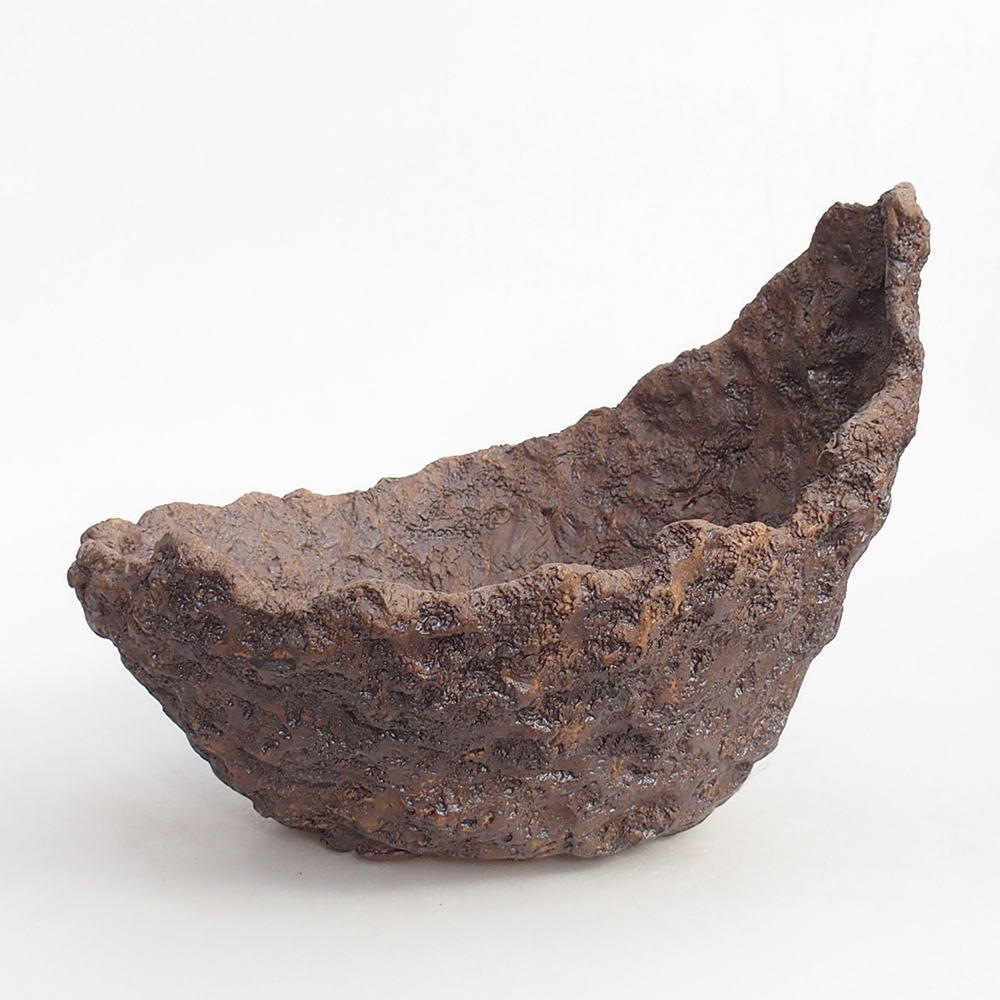 Coquille en céramique 24 x 22 x 22 cm , couleur marron