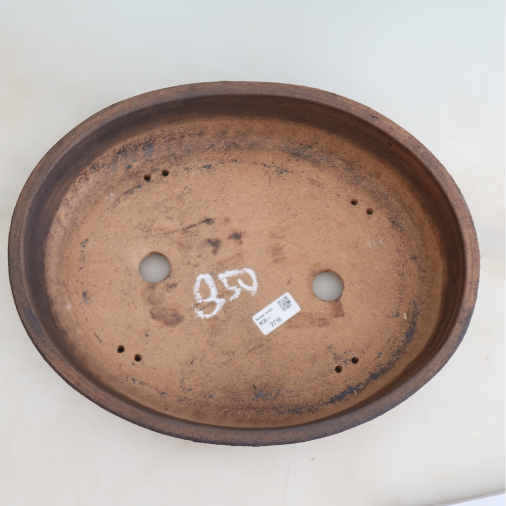 Pot à bonsaï en céramique 38 x 30 x 8,5 cm, couleur marron