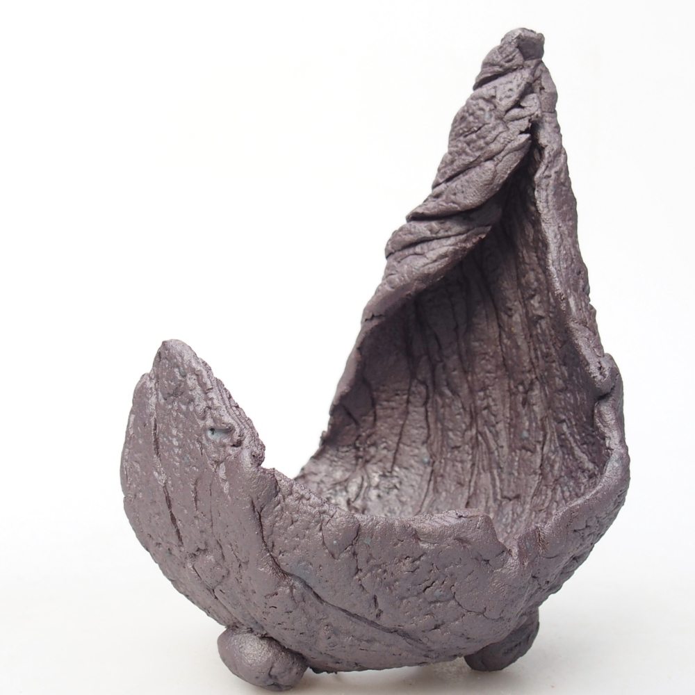 Coquille en céramique 8 x 8 x 12 cm , couleur métallique