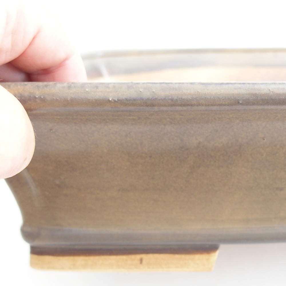 Bol à bonsaï en céramique 29,5 x 25 x 7,5 cm, brun