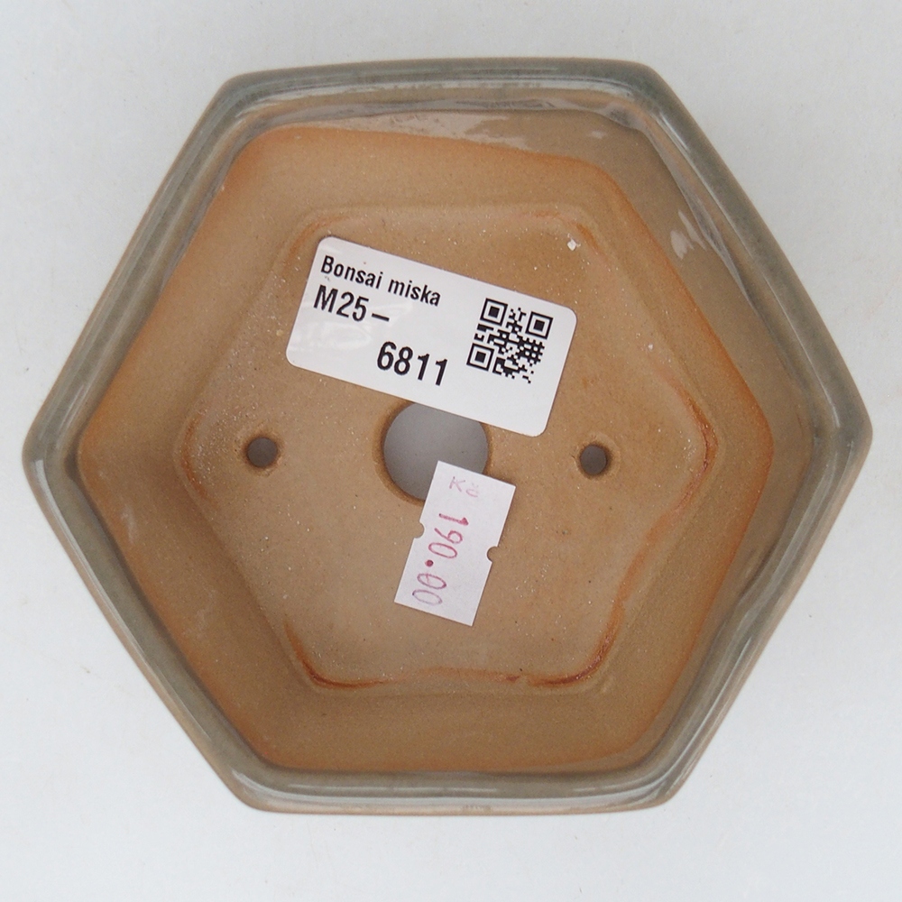 Bol à bonsaï en céramique 10,5 x 9,5 x 5 cm, gris