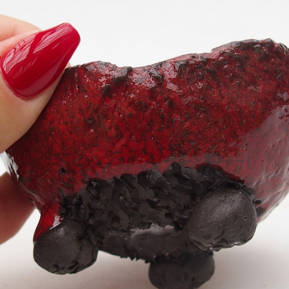 Coquille en céramique 8,5 x 8 x 4,5 cm , couleur rouge