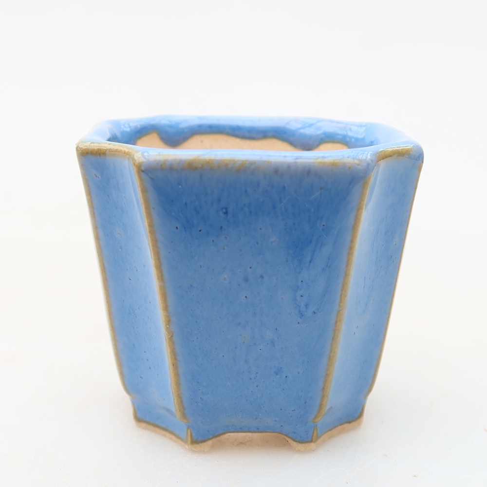 Bol à bonsaï en céramique 4 x 4 x 4 cm, couleur bleu