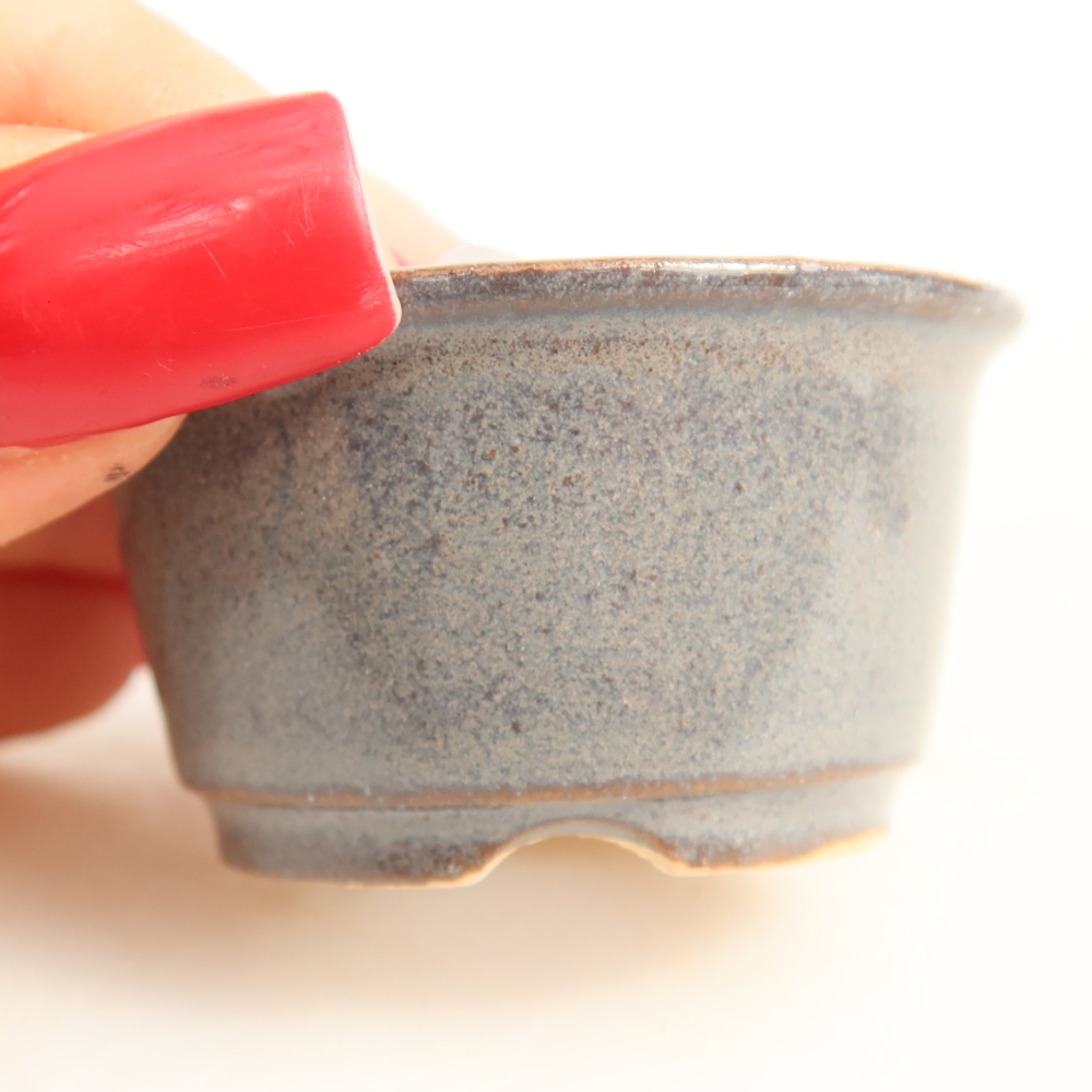 Pot à bonsaï en céramique 4,5 x 4,5 x 2,5 cm, couleur grise