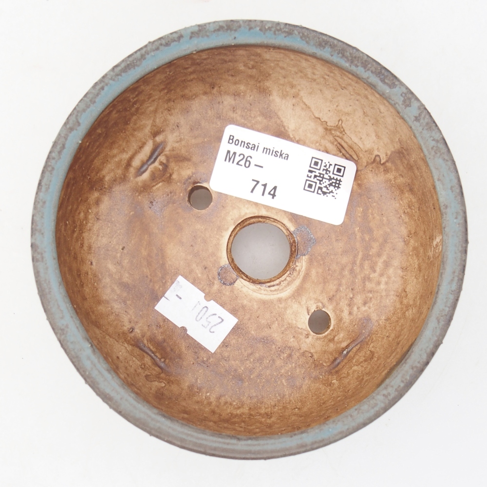 Bol à bonsaï en céramique 11 x 11 x 4,5 cm, couleur bleu