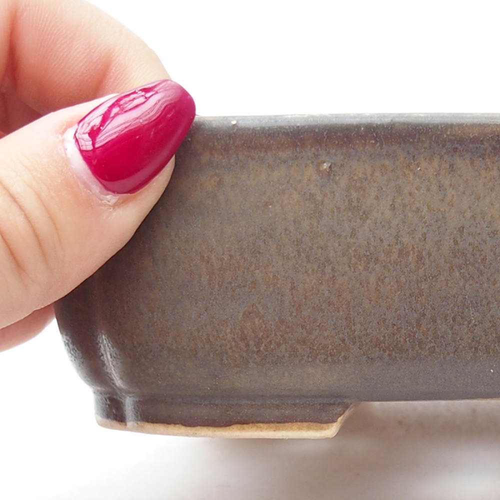 Bol à bonsaï en céramique 13,5 x 12 x 4 cm, brun