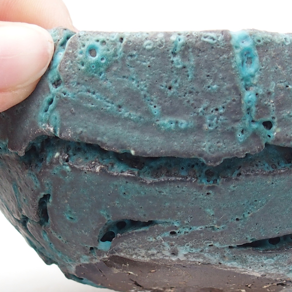 Coquille en céramique 9 x 9 x 5 cm , couleur bleue