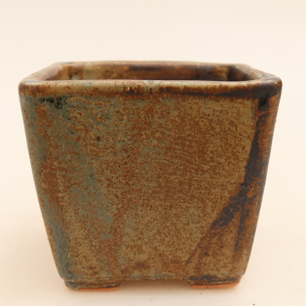 Pot à bonsaï en céramique 7,5 x 7,5 x 6,5 cm, couleur marron
