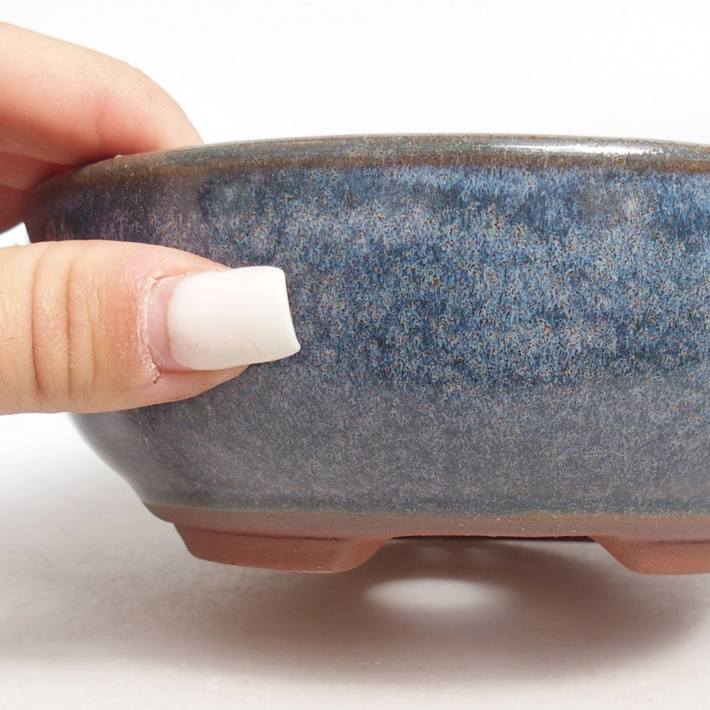 Bol à bonsaï en céramique 15 x 15 x 5,5 cm, couleur bleu