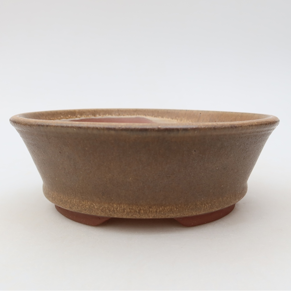 Pot à bonsaï en céramique 15,5 x 15,5 x 5,5 cm, couleur marron