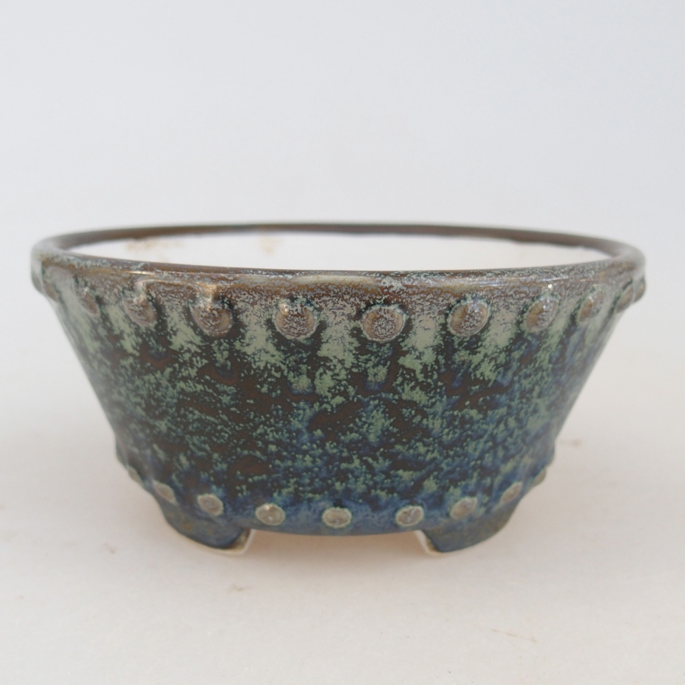 Bol à bonsaï en céramique 10,5 x 10,5 x 5 cm, vert