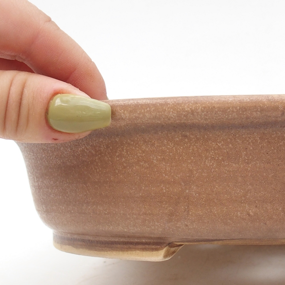 Bol à bonsaï en céramique 21 x 19 x 5 cm, rose