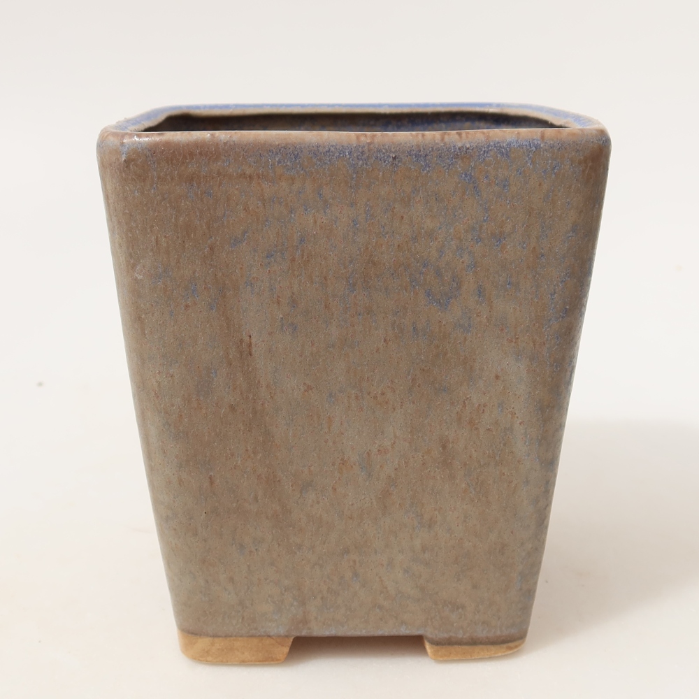 Pot à bonsaï en céramique 10,5 x 10,5 x 12 cm, couleur bleue